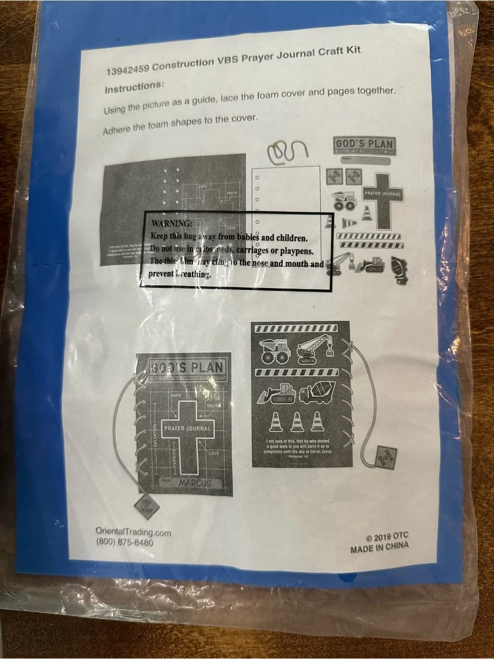 Blue Religious Prayer Journal & Party Kit VB kit set of 12